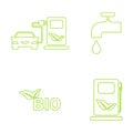 Vector green eco icons set. Royalty Free Stock Photo