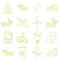 Vector green eco icons set. Royalty Free Stock Photo