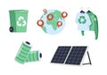 Vector Green Energy icon set, Green Energy, Clean Energy, Environmental Alternative Energy Concept. Eps 10 Vector Royalty Free Stock Photo