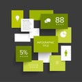 Vector green flat design infographic elements