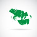 Vector of green frog on a tree branch isolated on white background. Animal. Amphibians. Easy editable layered vector illustration Royalty Free Stock Photo