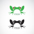 Vector of green frogs and black frog on white background. Amphib Royalty Free Stock Photo