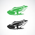 Vector of green frogs and black frog on white background. Amphibian. Animal. Frog Icon or logo. Easy editable layered vector Royalty Free Stock Photo