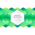 Vector green geometric layout template on white background with space in hexagon.