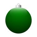 Vector green glossy Christmas ball isolated on a white background. Royalty Free Stock Photo