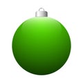 Vector green glossy Christmas ball isolated on a white background Royalty Free Stock Photo