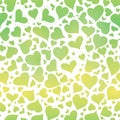 Vector Green Gradient Hearts Seamless Pattern Design Perfect for Valentine Day cards, fabric, scrapbooking, wallpaper.