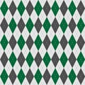 Vector green gray geometric diamonds seamless pattern