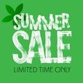 Vector green grungy banner with text Summer sale