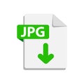 Vector green icon JPG. File format extensions icon. Royalty Free Stock Photo