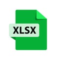 Vector green icon XLSX. File format extensions icon.