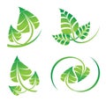 Vector green leaf set, icons for organic, natural, environment related graphic design