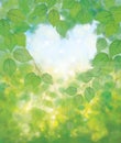 Vector green leaves nature background. Royalty Free Stock Photo