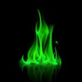 Vector Green Magic Fire Flame Bonfire