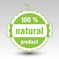 Vector green 100 % natural product paper price tag label