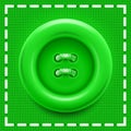 Vector green plastic button for clothes isolated on background. Realistic vector illustration Royalty Free Stock Photo