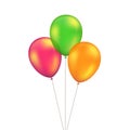 Vector Green Red Orange Yellow Balloons Set Isolated on White Background Royalty Free Stock Photo