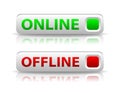 Vector green and red state indicator button Royalty Free Stock Photo
