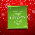 Vector Green Roll paper with snowflake Merry Christmas concept