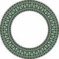 Vector green round ornament of ancient Egypt.