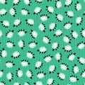 Vector green sheep polka dot scatter cute doodles seamless pattern 01 with stripes. Suitable for textile, gift wrap and