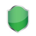 Vector green shield icon. Vector illustration. EPS 10. Royalty Free Stock Photo