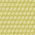 Vector green simple lemon half lemon slice doodle repeating background pattern. Suitable for textile, gift wrap and