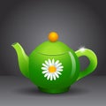 Vector green teapot