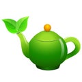 Vector green teapot