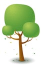 Vector green tree in spring and summer. Stylized drawing for logo design, build 2D games or postcards