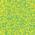 Vector Green Turkish Tulips Flowers background pattern