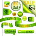 Vector green and yellow discount elements Royalty Free Stock Photo