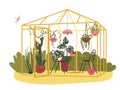 Vector greenhouse for recreation and gardening on a white background Royalty Free Stock Photo