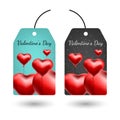 Vector greeting card with 3d hearts. Valentine s Day. Love and romance