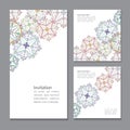 Vector greeting card design. Ornamental invitation template. Vi