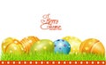 Vector greeting card for Easter with Easter eggs