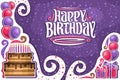 Vector greeting card for Happy Birthday Royalty Free Stock Photo