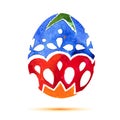 Vector greeting card Happy Easter, watercolor colourful easter egg with shadow Royalty Free Stock Photo