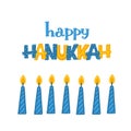 Hanukkah greeting card with holiday elements. Jewish holiday Royalty Free Stock Photo