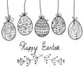 Vector greeting card or invitation design with cute hand drawn illustrations for easter design.