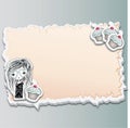Cake card templates in frame. Cupcake and girly girl hand drawn style, illustration