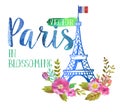 Vector greeting card from Paris