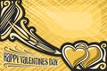 Vector greeting card for Valentine`s Day Royalty Free Stock Photo
