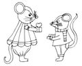 Vector greeting card for Valentine`s day with cute mice. Great card for lovers.