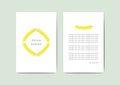 Vector greeting cards template with yellow flowers, 10x15 cm, redy for print