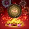 Vector greeting of Happy Diwali, festival of lights