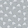 Vector grey berries leafs and doots seamless pattern print background