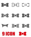 Vector grey bow ties icon set Royalty Free Stock Photo