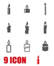Vector grey candles icon set