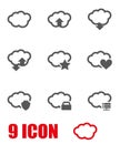 Vector grey cloud icon set